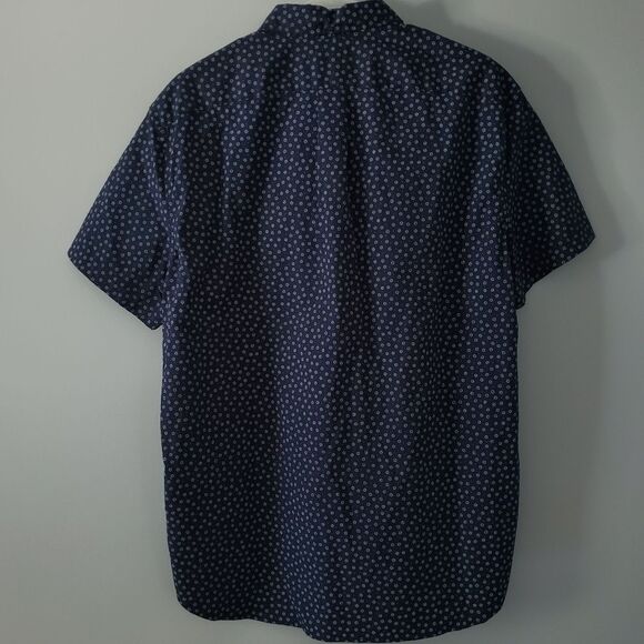 J. Crew Short Sleeve Navy Ditsy Button-down Shirt Size L NWT - Picture 5 of 6